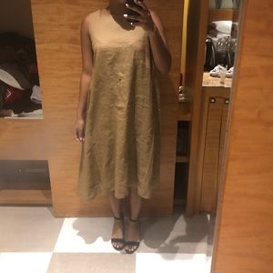 Tan, linen dress